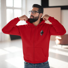 Load image into Gallery viewer, Eth Octahedron Hooded Zip Sweatshirt