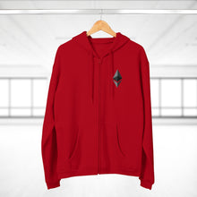 Load image into Gallery viewer, Eth Octahedron Hooded Zip Sweatshirt