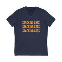 Load image into Gallery viewer, Stacking Sats Short Sleeve V-Neck Tee