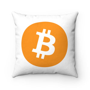 Bitcoin Faux Suede Square Pillow